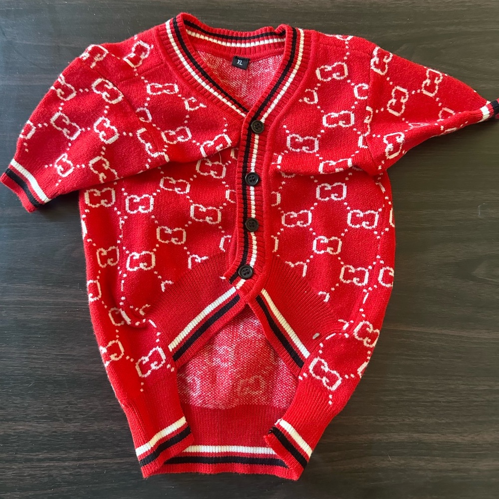 Cozy Red Dog Sweater
